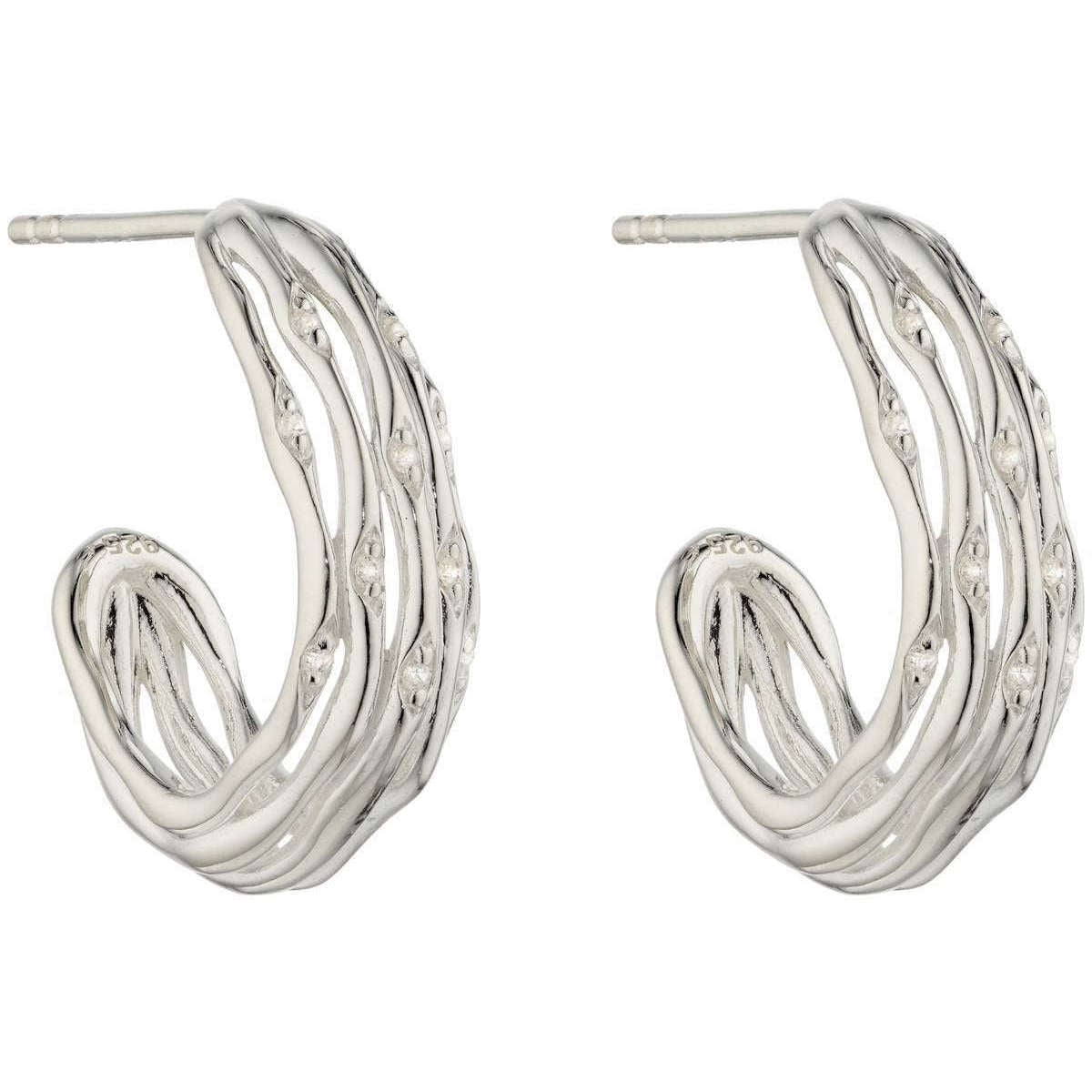 Sterling silver bamboo hoop on sale earrings