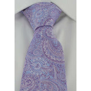 Michelsons of London Elegant Paisley Tie and Pocket Square Set - Lilac