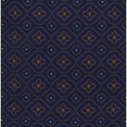 Michelsons of London Traditional Medallion Tie and Pocket Square Set - Navy/Brown