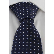 Michelsons of London Triple Spot Silk Tie - Navy/Light Blue