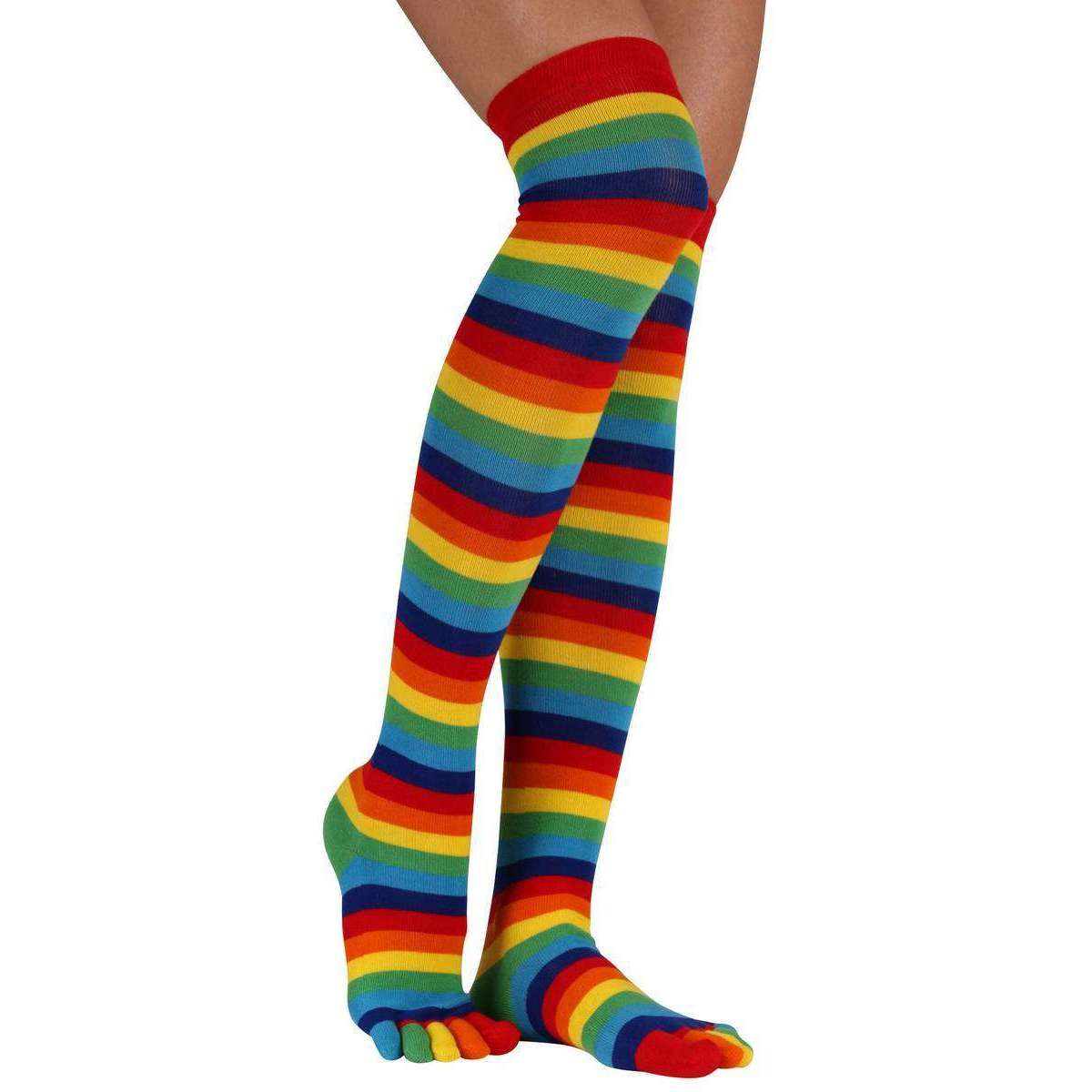 TOETOE Womens Multi-colour Striped Over The Knee Toe Socks – KJ Beckett