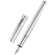 Waldmann Pens Tango Lines Stainless Steel Nib Fountain Pen - All Silver